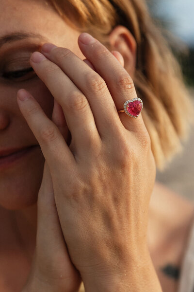 Pear Cut Diamond Custom Design Engagement Ring with Diamond Halo