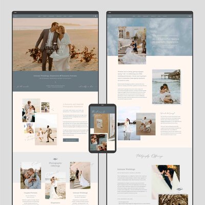 wedding photographer services page mockup