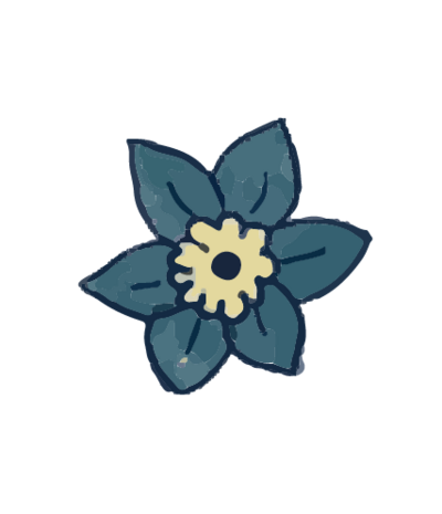 Blue flower icon for deep tissue massage service.