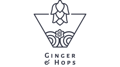 ginger and hops logo navy