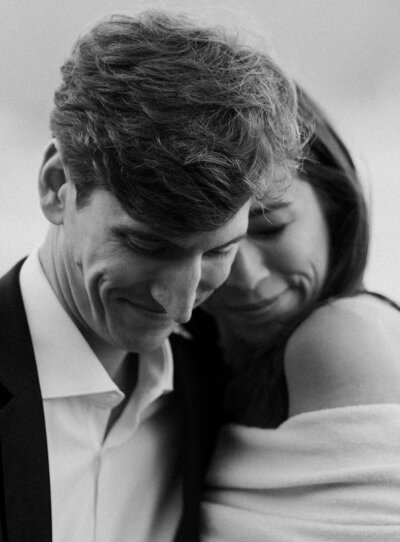 close up of couple smiling