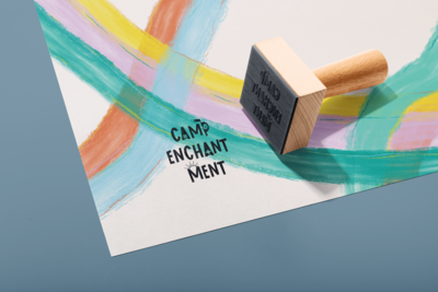 artful camp enchantment nonprofit logo stamp