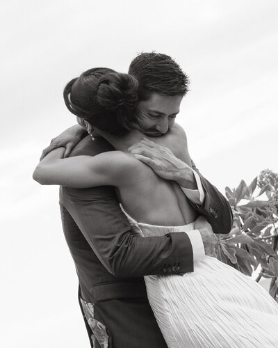 Bride and groom's intimate moment captured by Oahu wedding photographer