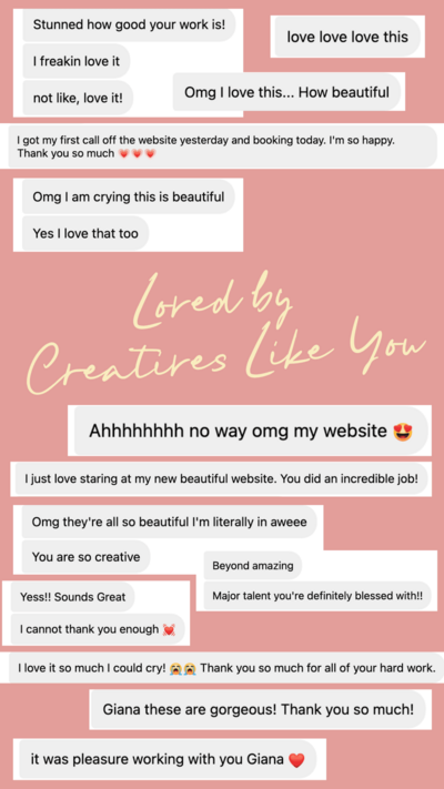 Screenshot of Past Client Reviews Giana Creative has got
