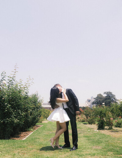 los angeles, CA rose garden engagement photo