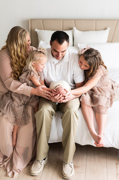 Newborn portrait session indoors