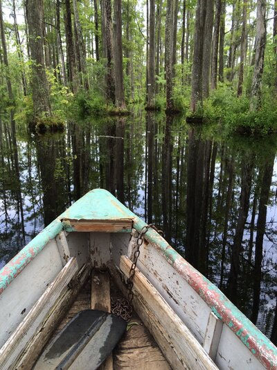 boat on water in South Carolina, image taken by Caroline Amelie