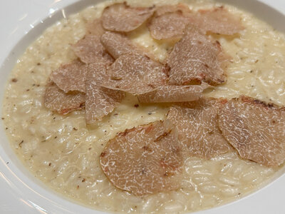 White Truffle shaved over risotto