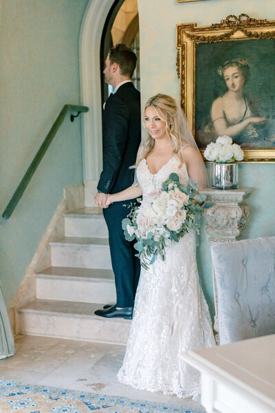 Luxury Wedding Photographer Atlanta | Bride And Groom First Look At Dover Hall Wedding Venue