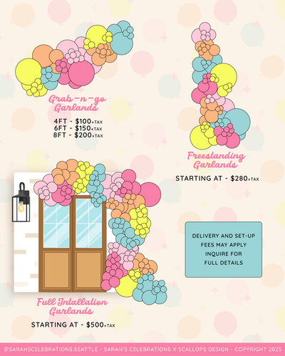 Sarahs Celebrations Balloon Pricing Menu