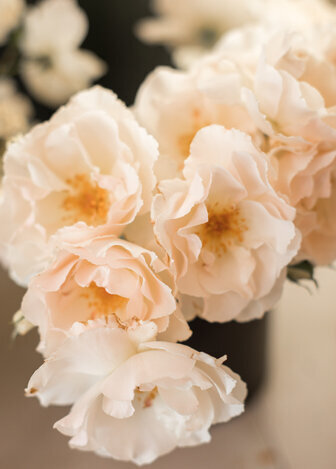 Stunning peach and white brides bouquet at Eden Barn, created by The Little Flower Hut florist, West Yorkshire
