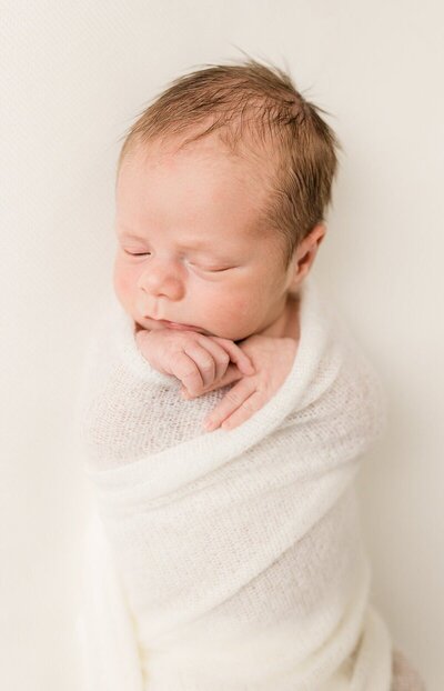 newborn sleeping at photography studio in San Francisco