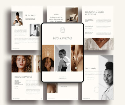 Minimalist pricing guide template for Canva