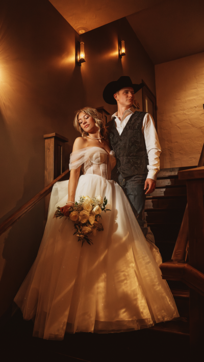 Wedding Photo on stairs