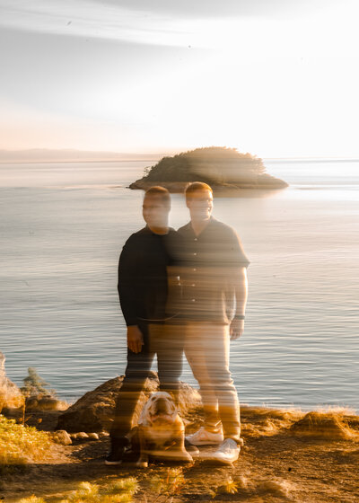 Blurry PNW engagement photo