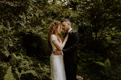Ferns surrounding couple in lancaster county pa elopement
