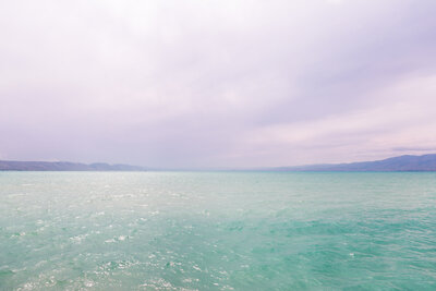 Bear Lake Utah blue water and sky landscape