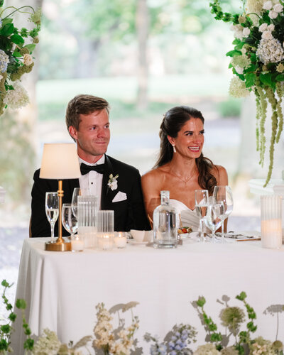 Bride and groom enjoying their wedding reception at Greencrest Manor in Battle Creek, Michigan