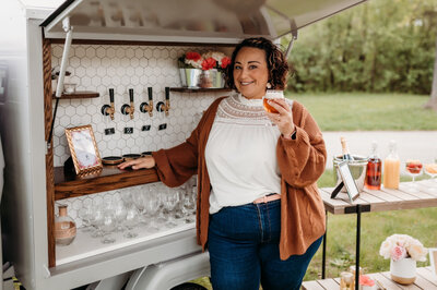 Bee Tapped Dry Bar beverage truck rental serving cocktails at outdoor Milwaukee event