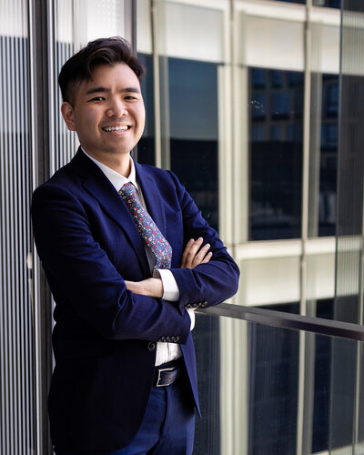Smiling professional man in suit and floral tie – Bay Area Headshot Portfolio | Ellobelle Photography