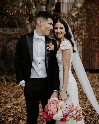 gold coast bride and groom, brunette bride with waves & soft glam makeup
