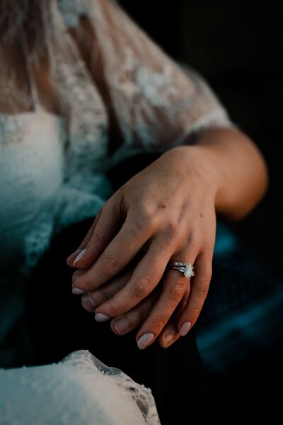 Bride and Groom holding hands