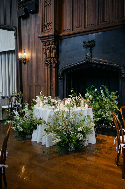 Wedding reception details at Kohl Mansion, a San Francisco wedding venue.