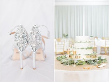 shoes and cake at a green valley country club wedding