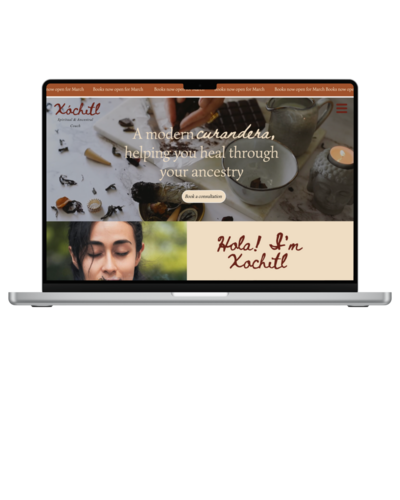 Laptop mock up showing showit  template 