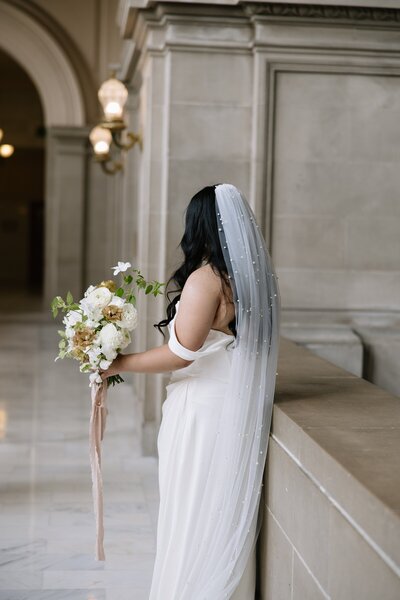 Bride holding bouquet taken by northern california wedding photographers
