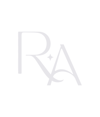 The image shows a logo consisting of the letters "R" and "A" in a stylized font. A small star-like symbol is placed between the letters. The design is simple and monochromatic.