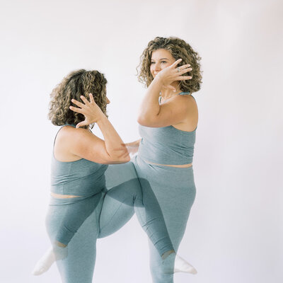 Woman completing exercise routine