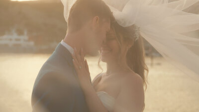 san diego wedding video bride and groom on beach