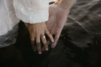 bride and groom wedding rings