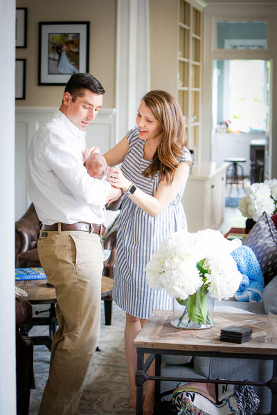 In home, newborn lifestyle family portrait by Tamma Smith