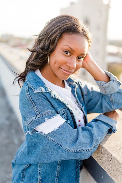 Young woman in jean jacket