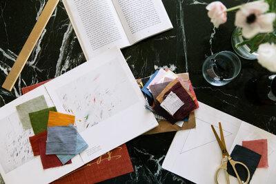 New Jersey Interior designer Dana Triano meet with client to discuss finishes, paint colors, lights, materials, and furnishings throughout the process