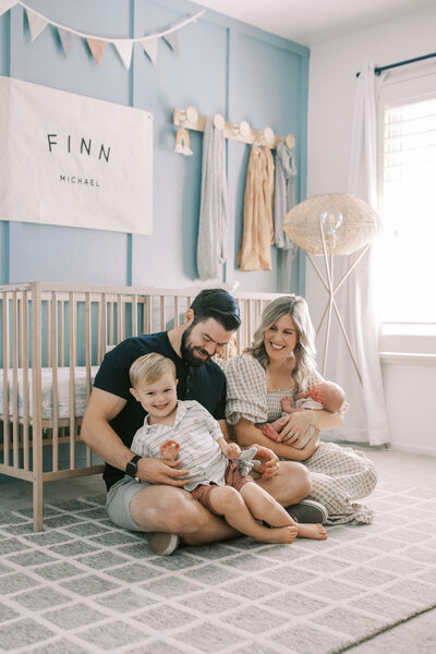 in home newborn session in lodi california in nursery