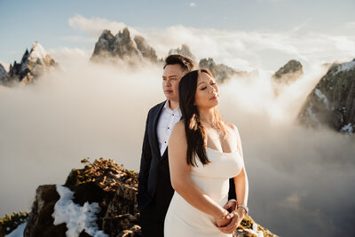 A cloud covered mountain peak in Berchtesgaden