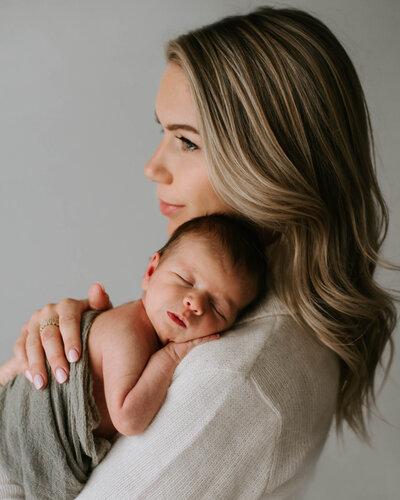 In-home Newborn Photography session Mother Portraits