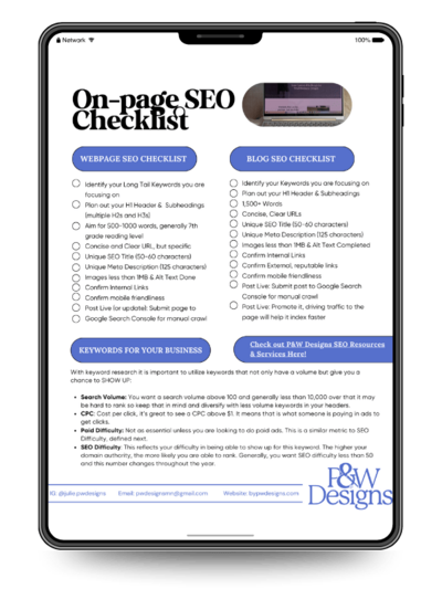 ipad of onpage seo checklist