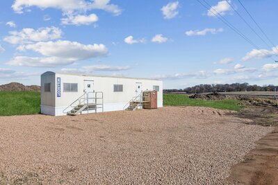 Temporary site office trailer for construction company