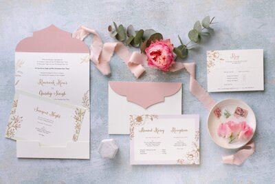 Pastel floral invitation suite