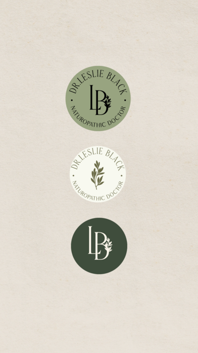 Primary logo design for Dr. Leslie Black’s wellness brand by Praia Creative Studio