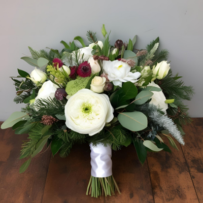 paper white wedding bouquet