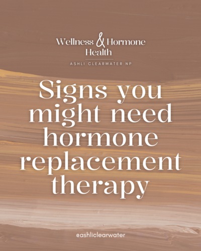 Screenshot of an Instagram post from Wellness & Hormone Health highlighting signs you may need hormone replacement therapy, based in Centennial, Colorado and serving nearby areas.