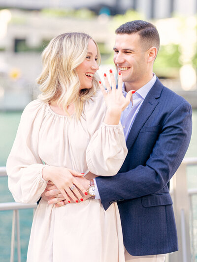 Planetarium engagement session in downtown Chicago