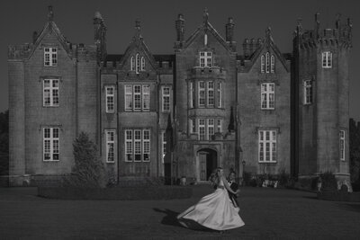 Romantic editorial wedding photography with bride and groom