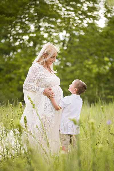 Studio maternity session of expectant mother done in Southern Minnesota.