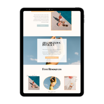 Cosmopolitan Template Showit Website - free resource page template